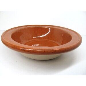 Bennington Potteries Brown Speckled Rolled Edge Serving Bowl 10 1/4"